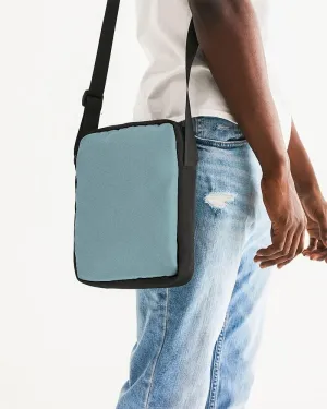 Shaded Pale Pastel Cyan Gray Messenger Pouch | C30M0Y8K30