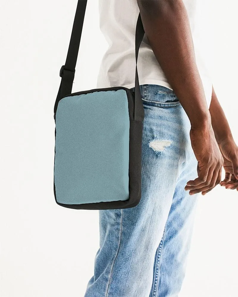 Shaded Pale Pastel Cyan Gray Messenger Pouch | C30M0Y8K30