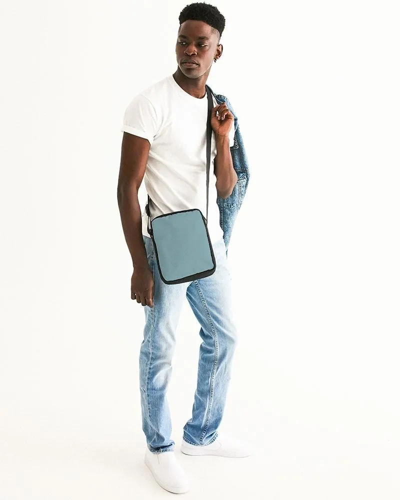 Shaded Pale Pastel Cyan Gray Messenger Pouch | C30M0Y8K30