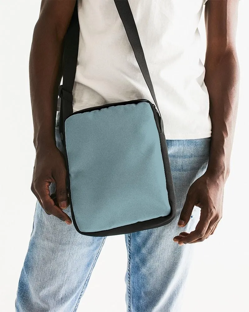 Shaded Pale Pastel Cyan Gray Messenger Pouch | C30M0Y8K30