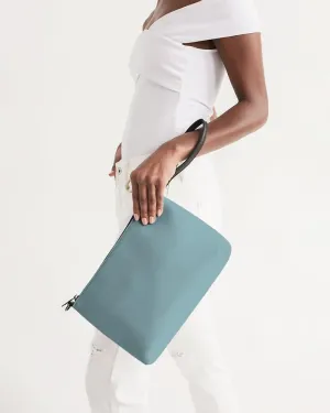Shaded Pale Pastel Cyan Gray Zip Pouch | C30M0Y8K30