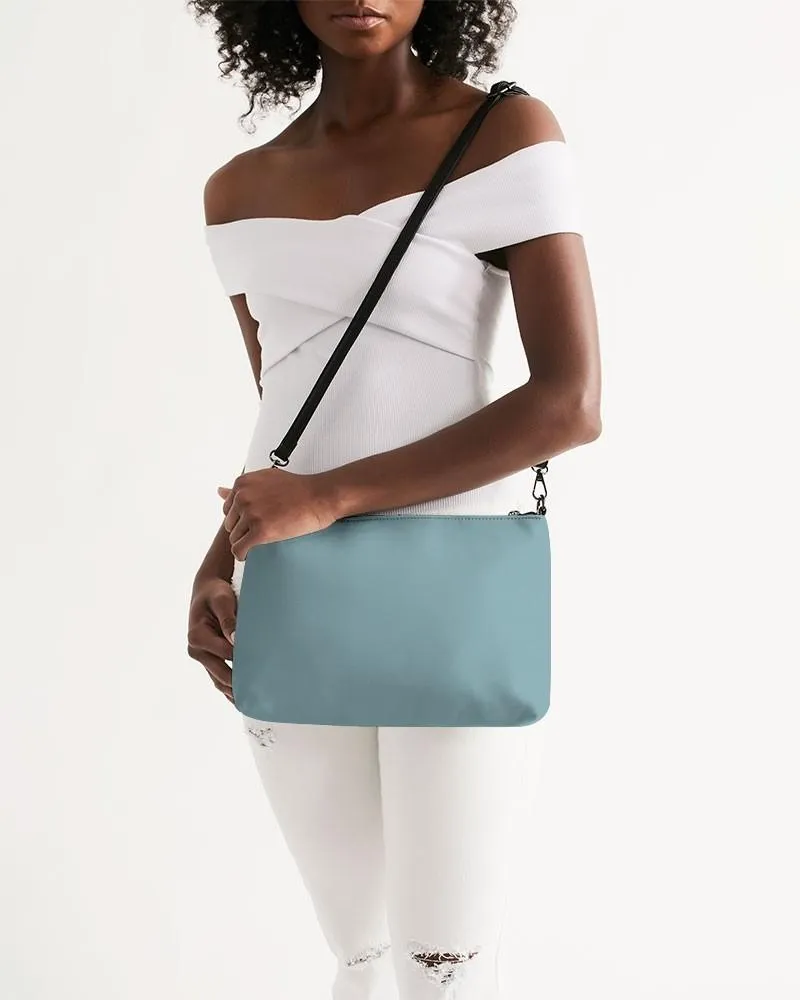 Shaded Pale Pastel Cyan Gray Zip Pouch | C30M0Y8K30