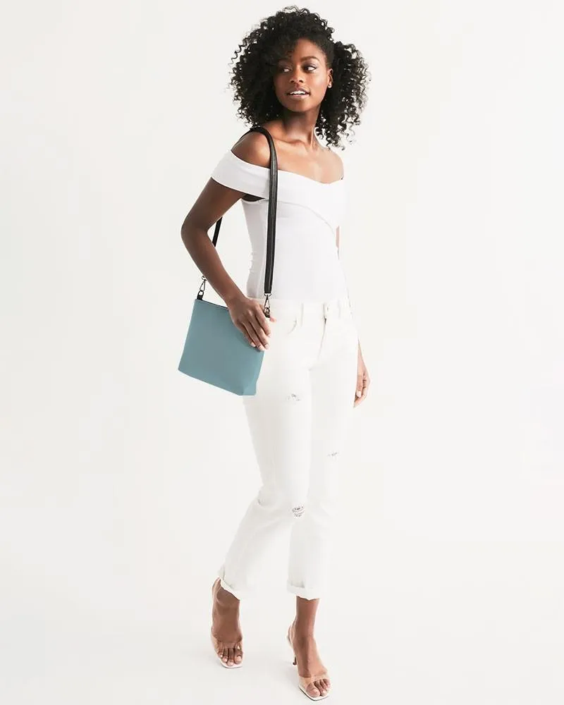Shaded Pale Pastel Cyan Gray Zip Pouch | C30M0Y8K30