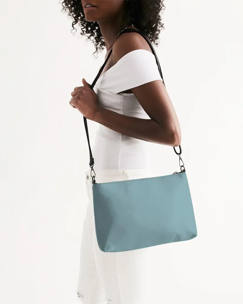 Shaded Pale Pastel Cyan Gray Zip Pouch | C30M0Y8K30