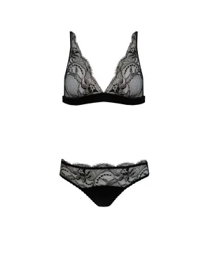 Signature Black Luxury Lace Boudoir Bra & Ouvert Brief