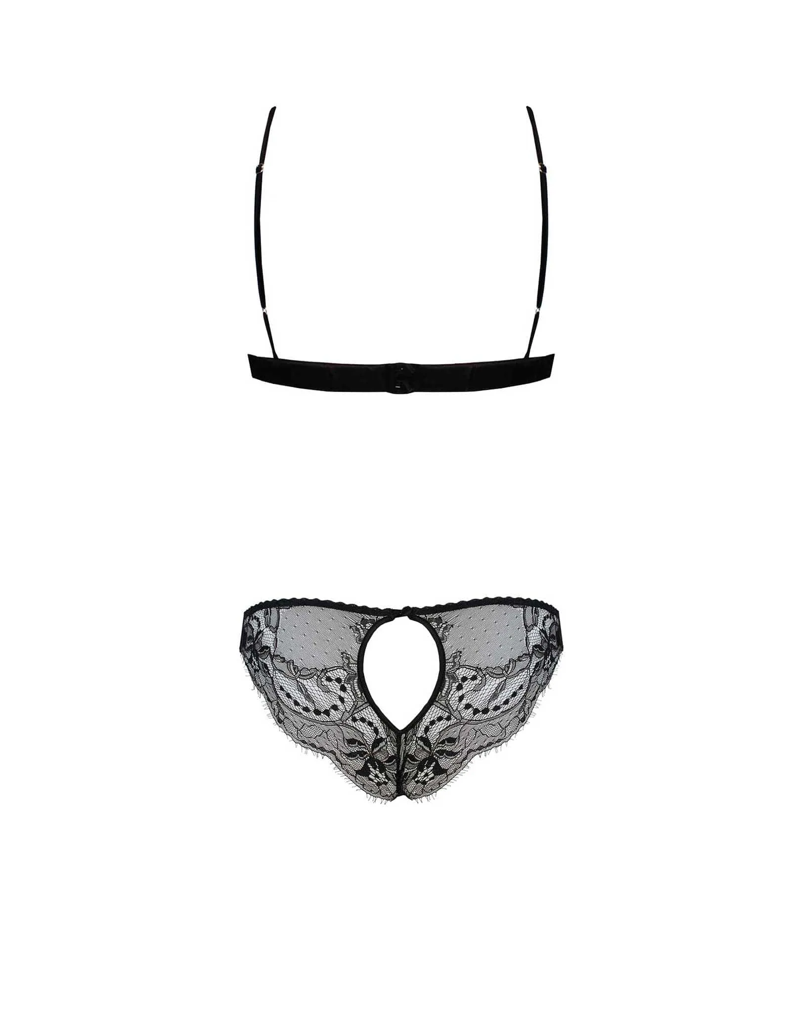 Signature Black Luxury Lace Boudoir Bra & Ouvert Brief