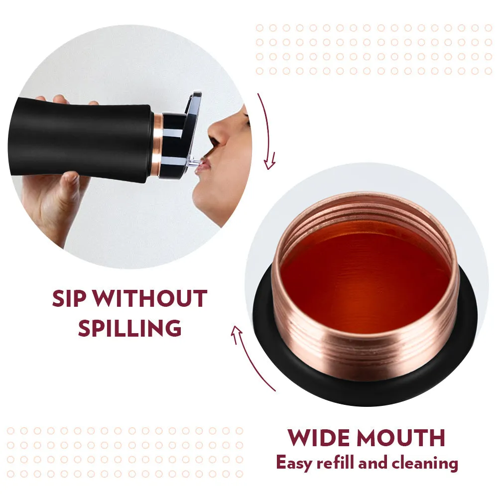 Sipper Copper Bottle, Black, 750 ml