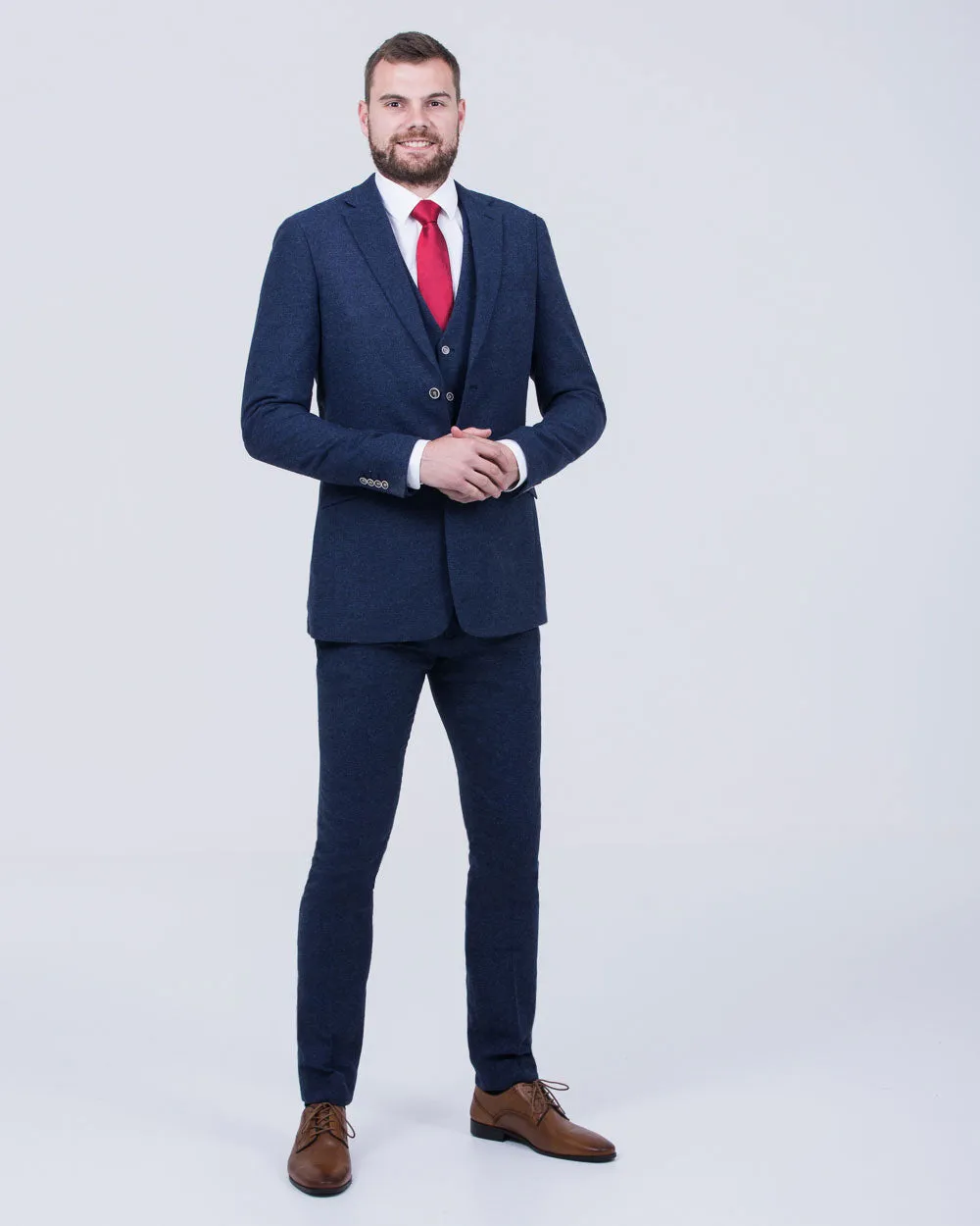 Skopes Jude Slim Fit Tall Suit (navy herringbone)