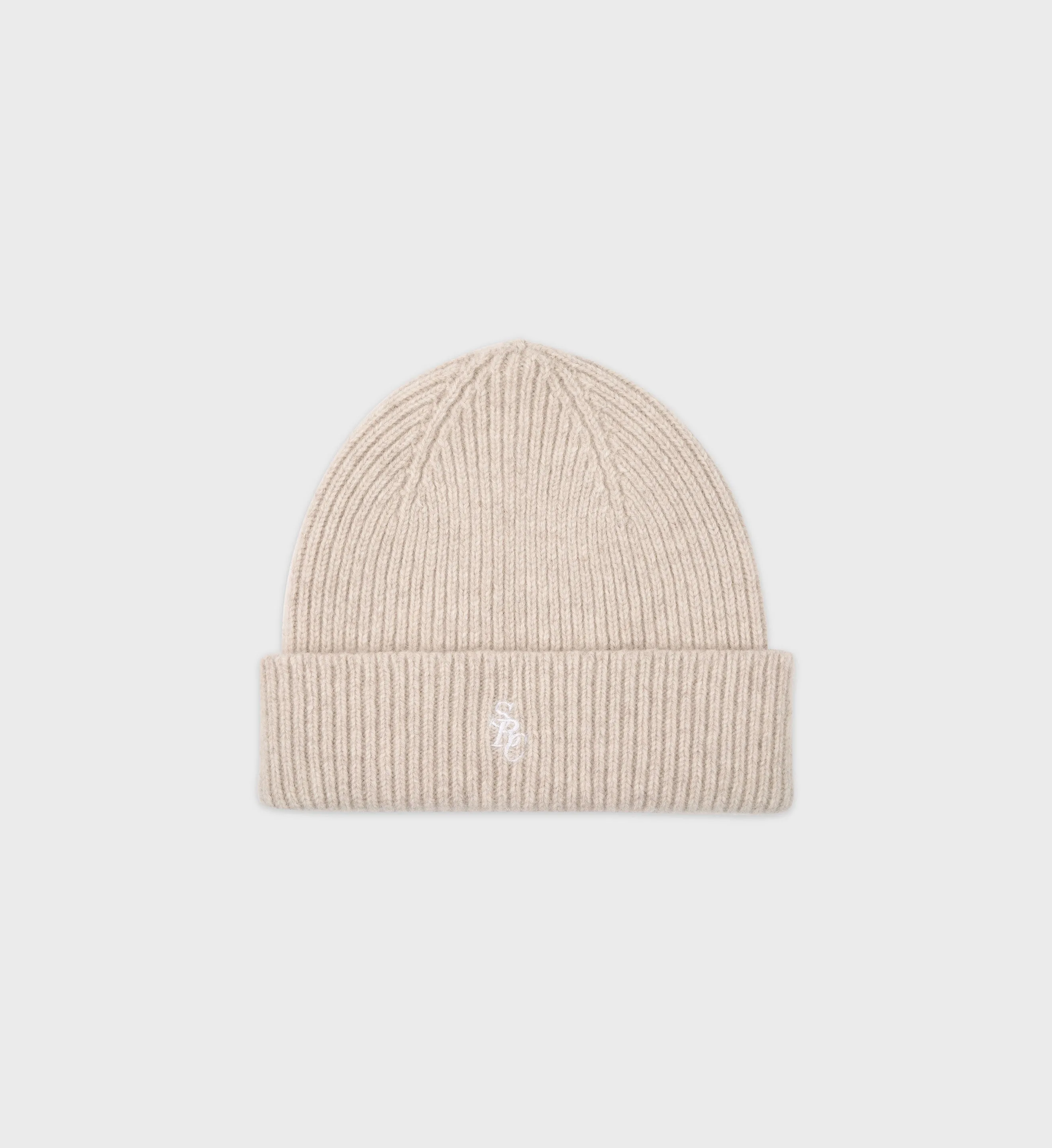 SRC Wool Beanie - Beige/White