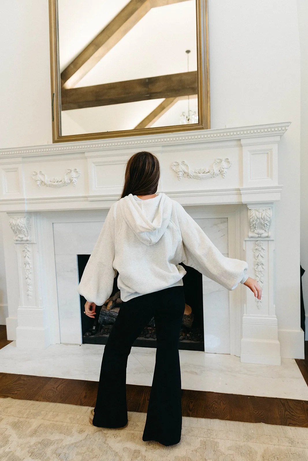 Staying In Oversized Sweatshirt - White Melange