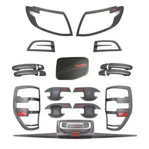 Suitable To Fit - Ranger T6 (12-15) Matte Black Accessories Kit (24-Piece)