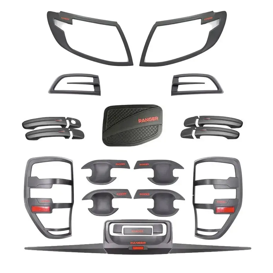 Suitable To Fit - Ranger T6 (12-15) Matte Black Accessories Kit (24-Piece)