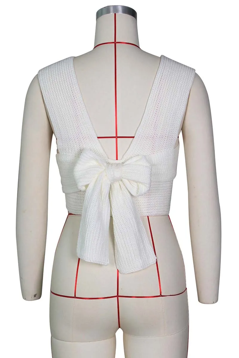 TC685 Cross Straps Knit Sweater Vest