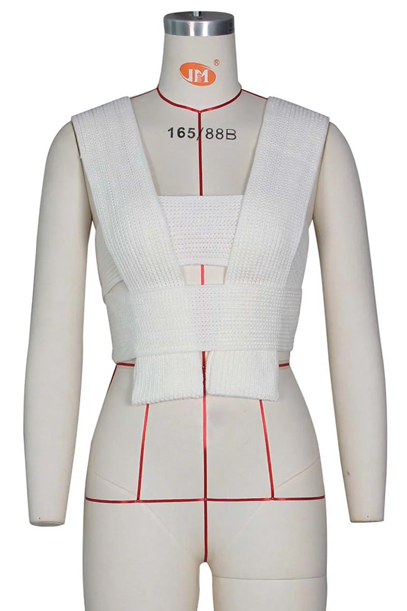 TC685 Cross Straps Knit Sweater Vest