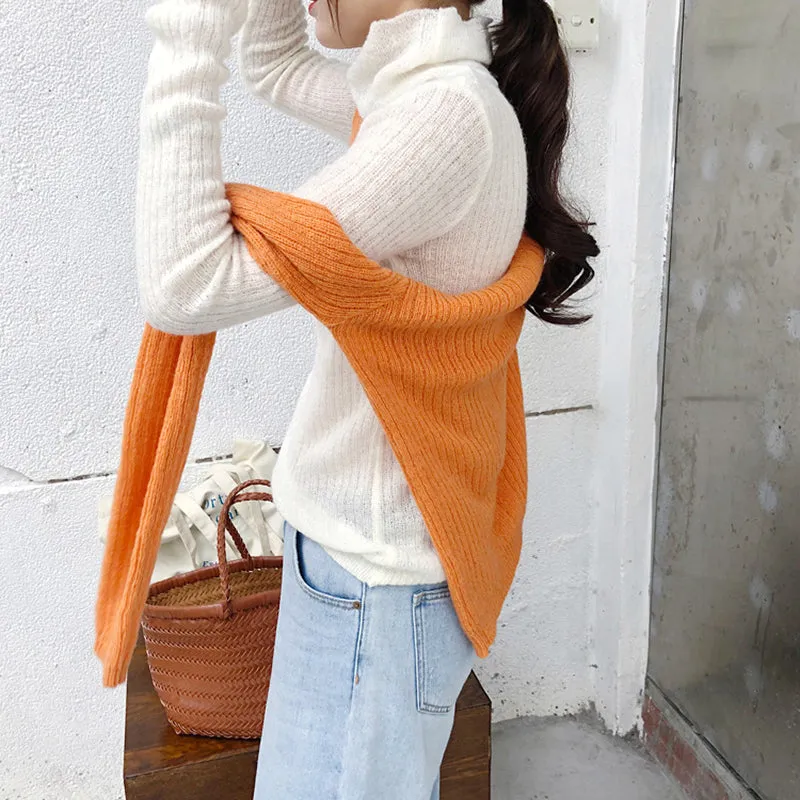 Turtleneck Sweater Women Solid Korean