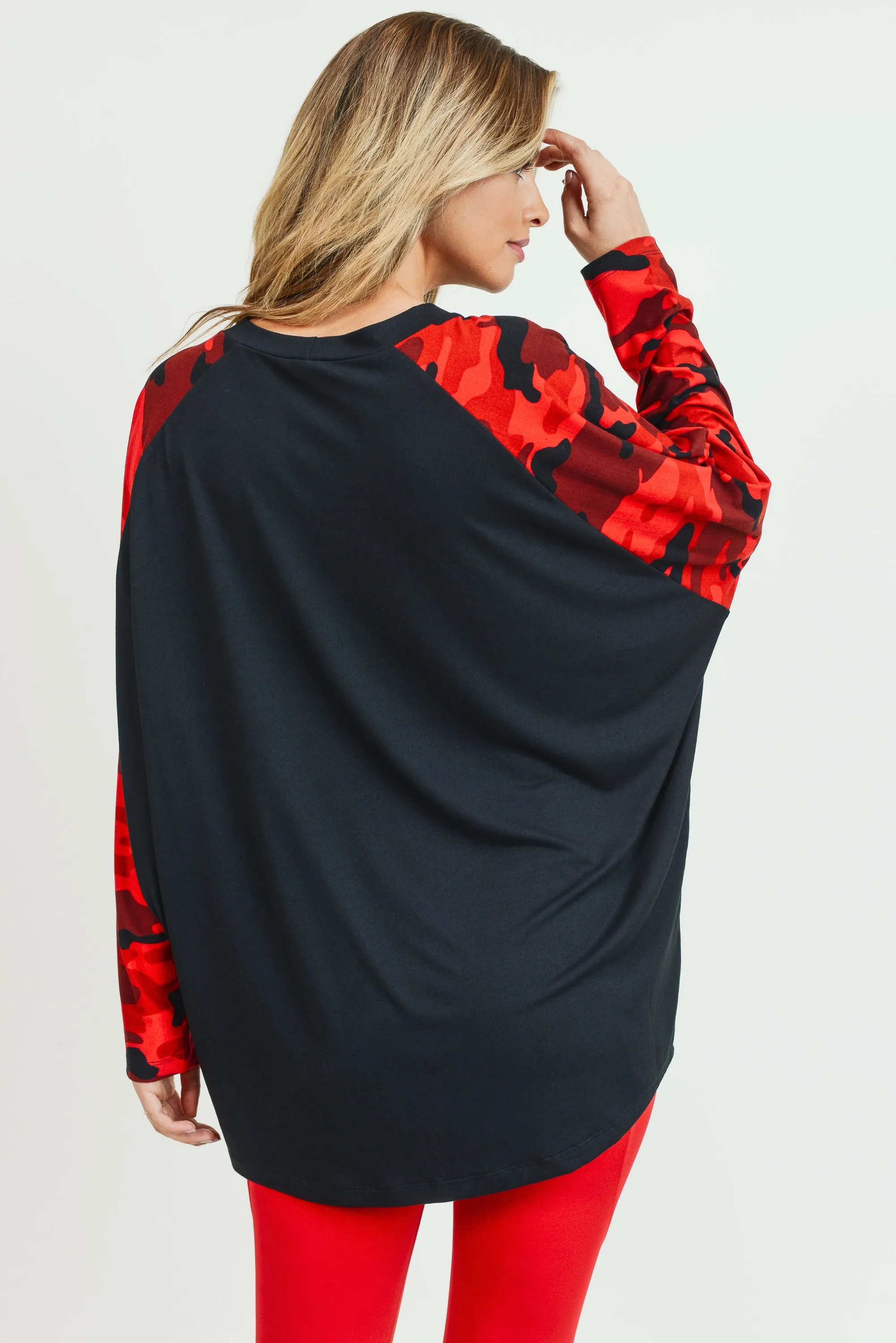 Under the Radar Oversized Camo Top