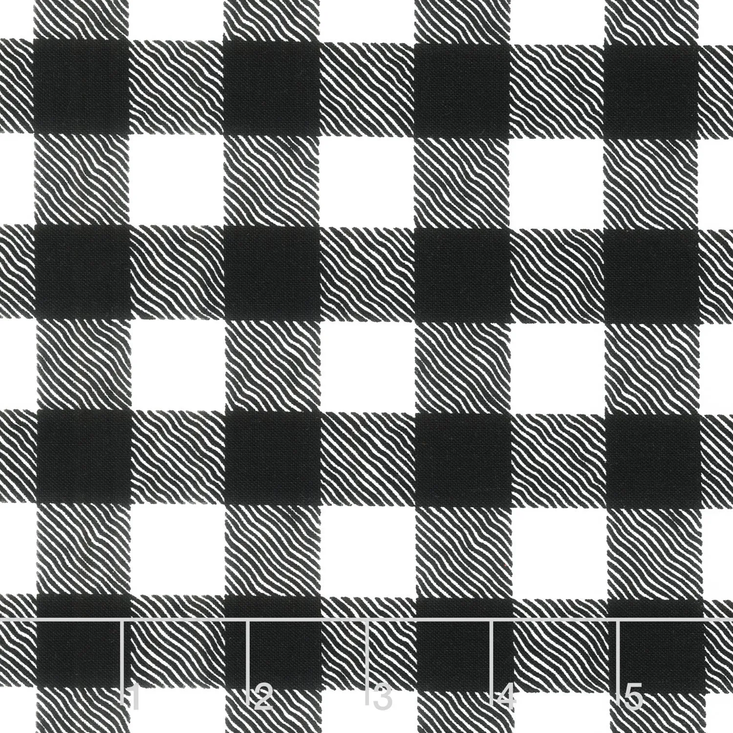 White as Snow - Buffalo Plaid Black Yardage