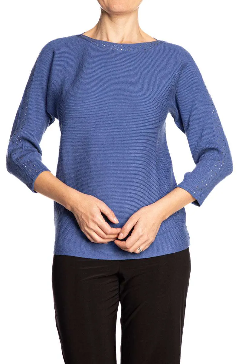 Women's Sweater Royal Blue with Glitter Details - Sizes Small to XX Large